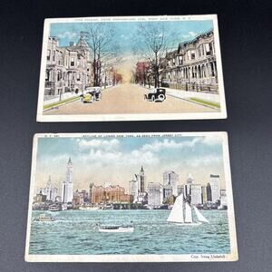 Vintage Postcards New York Skyline From Jersey City 15th Street Early 1900s